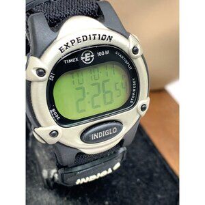 Timex Women's Watch T47852 Expedition Digital Quartz Indiglo Black Nylon 33mm